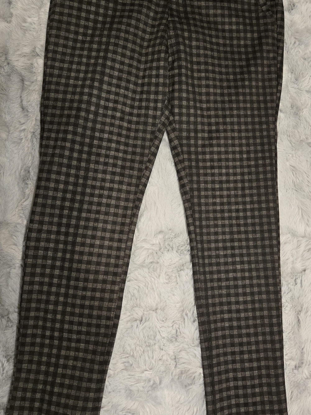 KUT from the Kloth Gingham Checkered Plaid Skinny Pants - Gray / Black - 12P